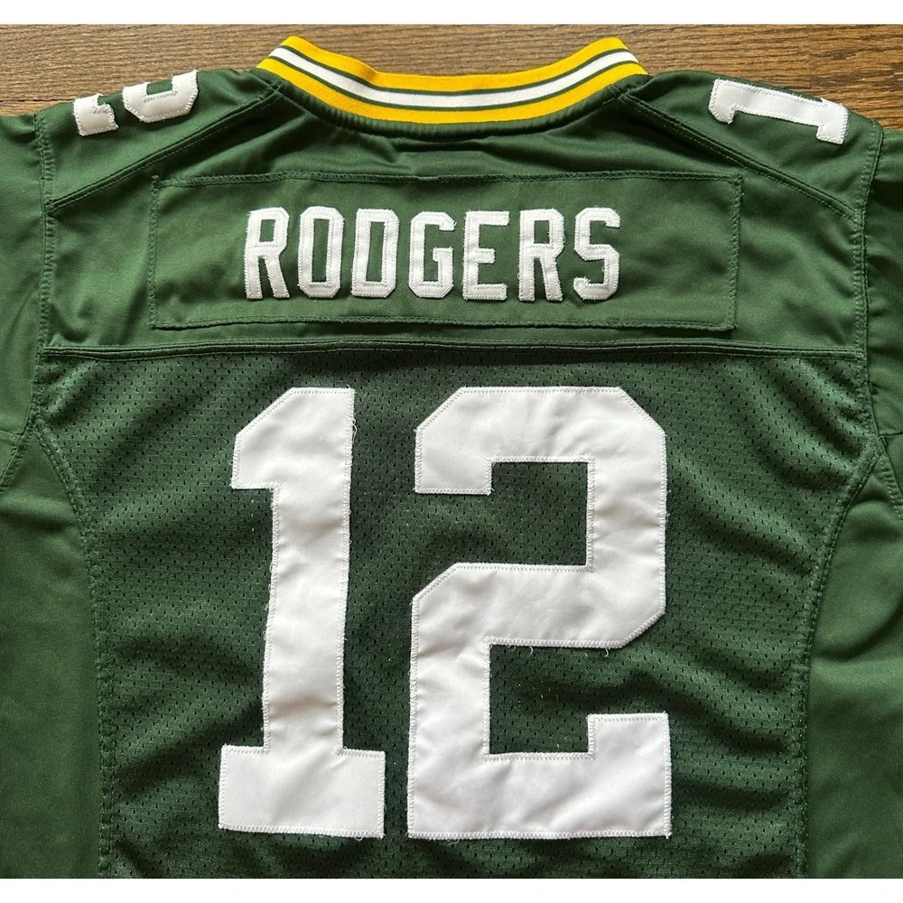 Nike NFL Green Bay Packers Aaron Rodgers 12 Youth Boys Large Football Jersey